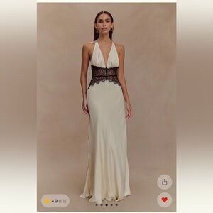 MESHKI Dinah Lace And Satin Maxi Dress